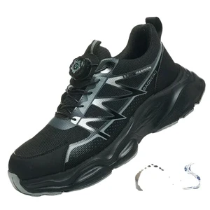 Rotating Button Safety Shoes Men Anti-smash Anti-puncture Work Shoes Fashion Men Safety Sport Shoes Security Protective BootsMen