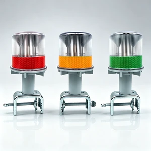 Traffic Warning Light Flashing LED Solar Road Warning Barricades Traffic Baton on Traffic Cones for Warning Post
