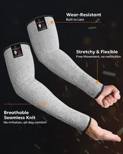 Cut Resistant Sleeves with Thumb Hole Arm Protection Bite Proof for Thin Skin Anti Abrasion Safety Arm Guard for Garden Kitchen