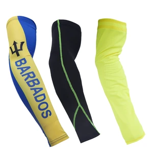 UV Protected Elastic Compression Flag Arm Sleeves for Summer Outdoor Sports-Customizable Logo Printing for Baseball Football