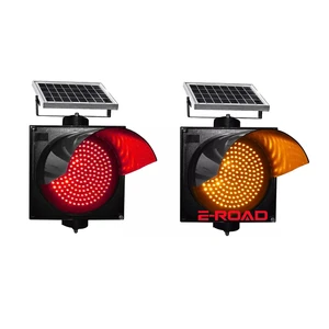 Road Deceleration Sign Yellow/red Solar Traffic Warning Light