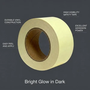 PET Glow in the Dark Vinyl Tape Self-Adhesive Luminous Warning Hazard Strip for Hotel Hospital Warehouse