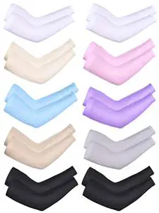 Custom Logo Elastic Colored Large Cycling Arm Guards Sleeves UV Sunscreen Arm Compression Sleeve For Outdoor Sports