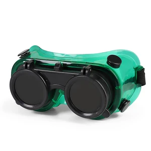 PVC Welding Safety Glasses With Flip-Up Green Lens Protective Goggles For Industrial Work