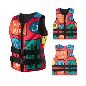 Fashion Design Customized Adults Neoprene PVC Foam High End Black Life Vest Life Jacket for Adults