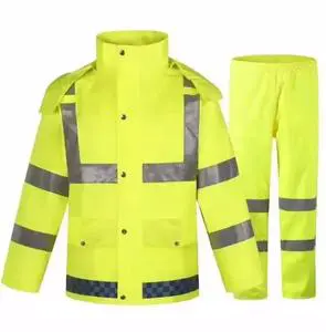Safety Rain Jacket Waterproof Reflective Waterproof Raincoat Reflective Safety Clothing With Reflector Workwear Uniform