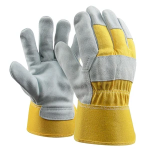 Heavy Duty Yellow Leather Work Gloves Cotton Liner EN 388 Safety Heat Resistant Argon Stick Elk Skin Tig Welding Gloves XL Size