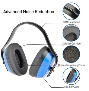 ANSI Foldable ABS Comfortable 22DB Sound Reduction Hearing Protection Earmuffs with POM Material for Industrial Use
