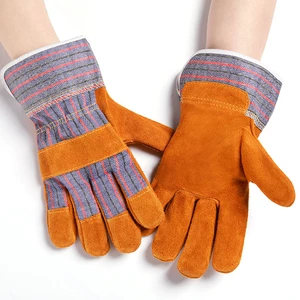 Sunland Cow Split Leather Welding Gloves Long Cowhide Genuine Leather Safety Gloves Work Protection Industrial Welding