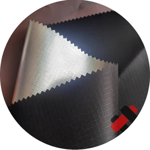 Waterproof 200D Polyester Ripstop Blackout and Heat Resistant Reflective Silver Tent Fabric