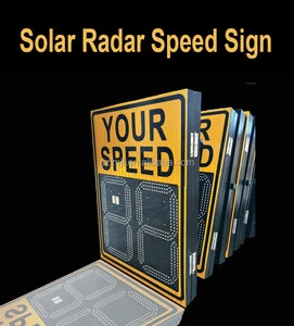 Solar Powered PC Housing Road Warning LED Display Radar Speed Limit Sign Roadway Highway Radar Speed Detection System