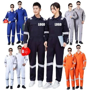 Full Cotton Reflective Fluorescent Breathable High Visibility Unisex Needle-Detecting Workwear Coverall Custom Logo Safety