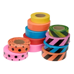 Transport Safety Warning 1inch*150ft 70u 80u Outdoor Tree Various Stripes Flagging Tape for Surveying