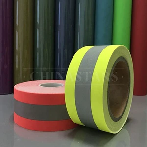 Custom Backing Treated Cotton Flame Retardant Reflective Fabric Tape for Firefighter Safety Clothing