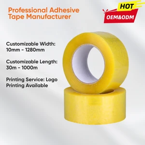 Acrylic Single Sided Water Activated Pressure Sensitive Waterproof BOPP Tape Custom Printed Sizes 40-45mic Jumbo Roll Carton