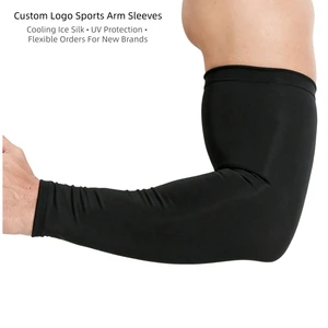 Custom Logo Sports Arm Sleeves, Cooling Ice Silk UV Protection Compression Sleeves, Flexible Order Terms To Help New Brands