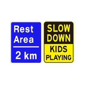 Pedestrian Crossing Reflective Traffic Signs Customized Color Size Aluminum Sheet First Grade Reflective Film Road Safety Sign