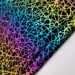 4 Way Stretch Printed Polyester Nylon Spandex Clothing Material Holographic Iridescent Reflective Fabric