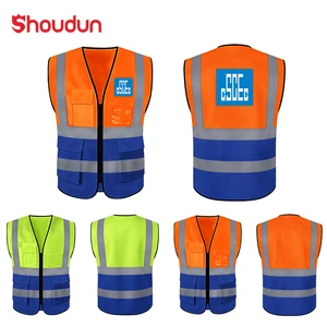 Multi-Function Reflective Safety Clothing Vest Breathable Polyester Fluorescent Reflective Workwear for Sites OEM Factory Price