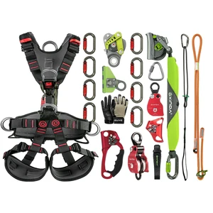 XINDA Full Body Safety Harness Set for Fall Protection Working at Height Camping Rock Climbing Tree Rappelling