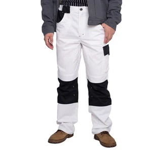 Flame-Retardant White Cotton Polyester Mens Cargo Pants For Painting Autumn Safety Workwear Coal Mine Use 4 Season