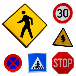 Warning Traffic Signs Road Sign Digitally Printed Reflective Ground Signs Visual Reflective Film Sheeting