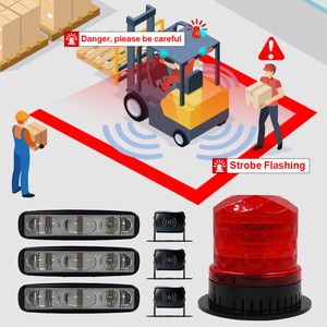 Wtsafe SF-106 Radar Collision Avoidance System For Truck Diggers Excavators Flashing Pedestrian Alert Forklift Light Safety Zone