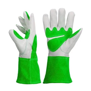 KEEM BROTHERS 2023 Men's Green Goatskin TIG Welding Gloves Heat Resistant Work Safety Gloves