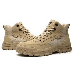 Labor Protection Shoes Steel Toe Caps Anti-Smashing Anti-Piercing Lightweight Comfortable Wear-Resistant Anti-Slip Leather Shell