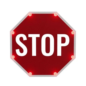 OEM Custom Letter and Edge Lit Sign Solar Panel Powerered LED Road Flashing Traffic Signs Aluminum Reflective Warning Signs