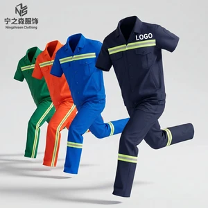 Summer High Visibility Reflective Workwear Set Breathable Safety Uniform for Sanitation Cleaning & Maintenance Repair Suit