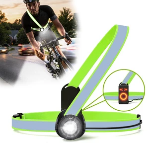 BSCI Factory OEM Custom High Visibility IPX6 Waterproof Rechargeable Reflective Safety LED Running Vest With LED Chest Light