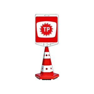 TP Logo Double-Sided Printed Traffic Cone Set Roadway Safety Warning Barrier Product for Roadway Use
