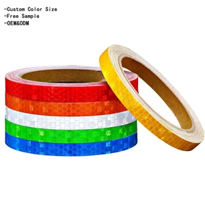 Hot Sell Truck Vehicle Safety Warning Tape Red White Reflective PVC Adhesive Reflectance Sticker PET Conspicuity Reflective Tape