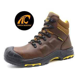 Tiger Master High Qualities HRO Non-slip Rubber Sole Fiberglass Toe Anti Puncture S3 Leather Industrial Safety Boots Waterproof