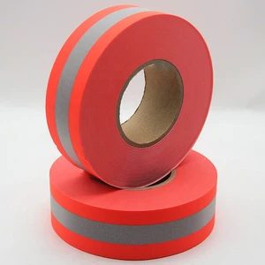 5cm Flame Retardant Warning Safety Strip Reflective Fabric Roll Reflective Vinyl Heat Transfer for Iron-on Fabric Clothing