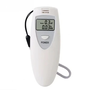 Single Screen White Portable Single Screen Alcohol Tester Alcohol Concentration Tester Breathalyzer