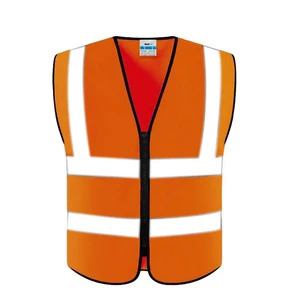 Vaultex New Arrival OEM ODM 120g Workwear Safety Clothing Work Clothes Orange Reflective Security Vest With Logo Zipper