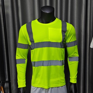 OEM Wholesale Custom Logo Breathable Quick Drying High Visibility Safety Work T-shirt Long Sleeve Reflective Safety T-Shirts