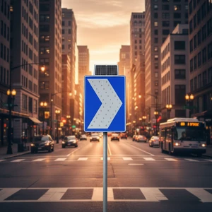 High Visibility Reflective Solar Aluminum LED Flashing Chevron Road Direction Signage Outdoor Traffic Safety Caution 800m