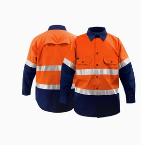 Two Tone Hi Vis Reflective Safety Work Shirt | ANSI/ISEA 107 & EN ISO 20471 Breathable Construction Workwear With Mesh Vents