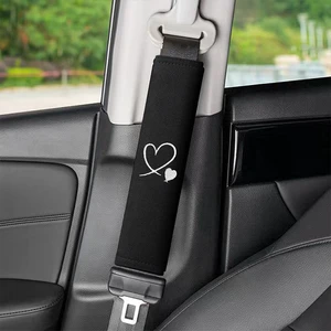 YECAI Aesthetic Heart Embroidery Car Seat Belt Cover Soft Shoulder Pad Protector Universal Auto Interior Accessories