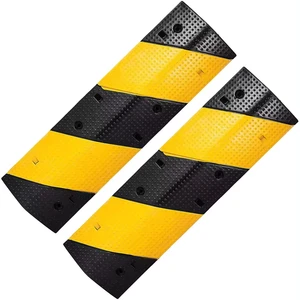 Rubber Speed Bumps 6Ft Heavy Duty 25,000LBS Capacity Modular Traffic Hump