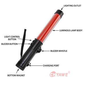 YW-CM300 LED Traffic Light-Magnetic Mount Rechargeable & Battery Operated Steady On/Flashing