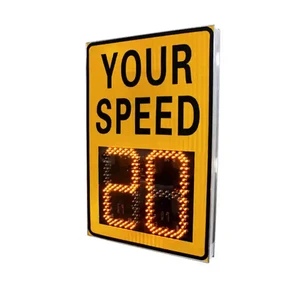 Traffic Signs Red Yellow Green Ec Film Led Solar Powered radar Speed Round Point Cone Slow Arrow Cross