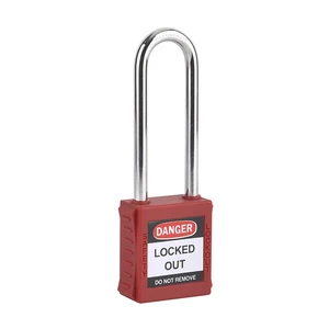 Elecpopular Long Safety Padlock 76mm Steel Shackle Brass Cylinder Key Waterproof Lockout Padlock Loto Padlock Industrial Lockout