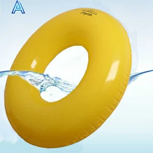 Single Color Thickened PVC air Blow Inflatable Swim Tube Swim Ring Life Ring for Life Saving Swimming Ring Customize