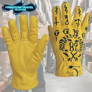 GYMERTUR WRK2401 Industrial Welding Gloves Aramid Lining Breathable Waterproof Heat Cut Resistant Non-Slip for Metal Fabrication