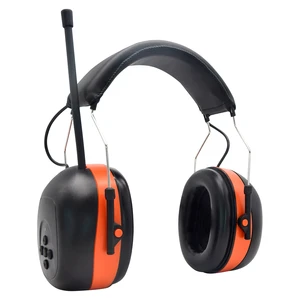 Electronic Plastic Hearing Protector Headband Type Ear Muffs Noise Reduction CE EN 352-1 Certified with FM Radio