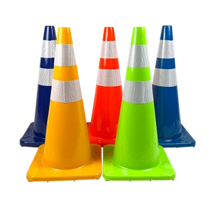Cheap China PVC Traffic Safety Road Cone Flexible Orange Reflective Fluorescent Durable And Waterproof